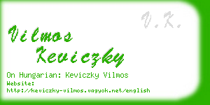 vilmos keviczky business card